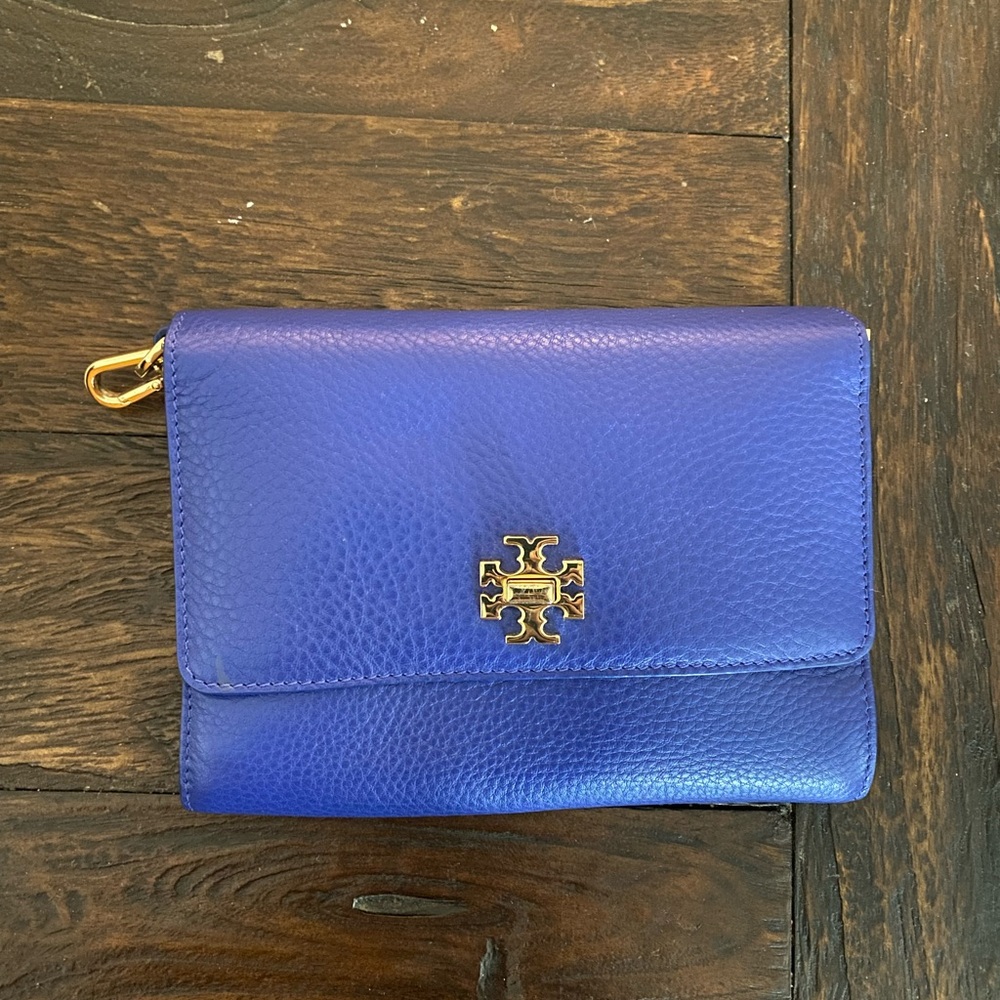 Tory Burch Royal Blue Leather Wristlet
